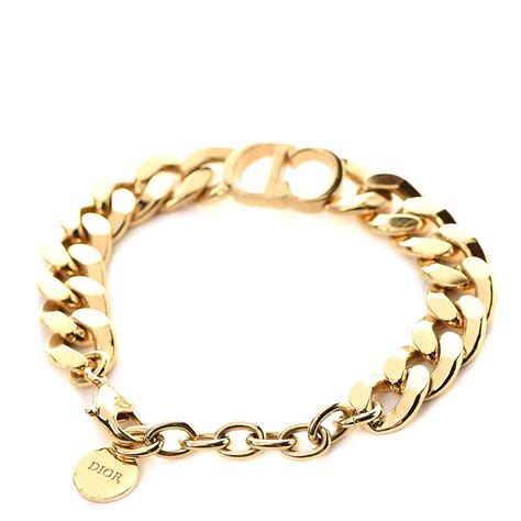 dior gold plated bracelet|Dior gold chain bracelet.